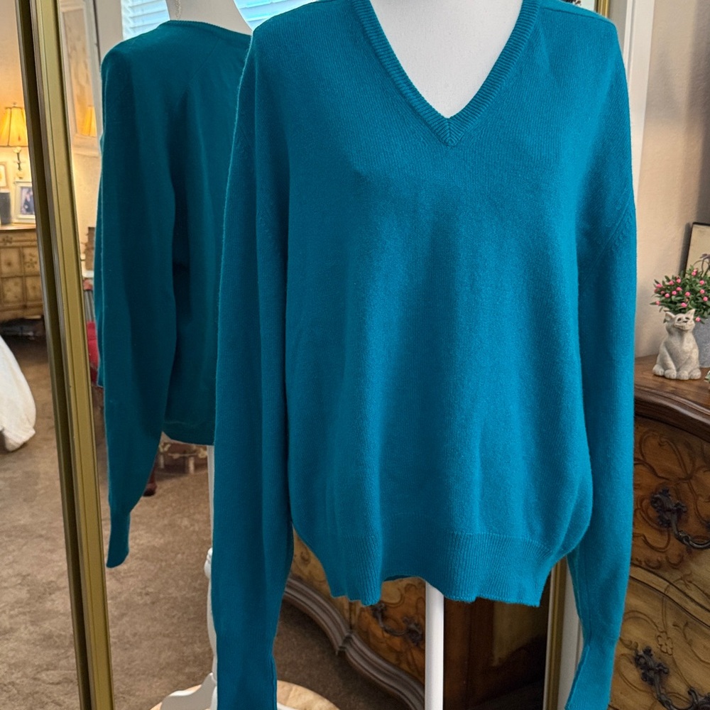Men's Club Room Teal Cashmere Sweater